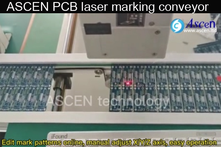 ASCEN PCB laser marking conveyor|fiber laser marker machine