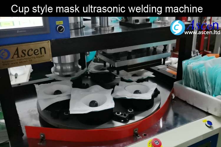 ASCEN automatic cup mask making welding machine ultrasonic welding cutting operation