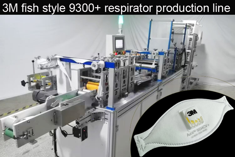 3M fish style mask making machine folded N95 respirator production line