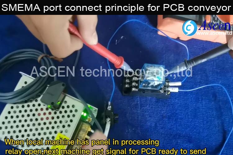 SMEMA port connect for PCB turn conveyor/PCB loader unloader