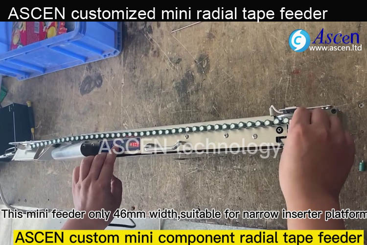 ASCEN odd components radial tape mini feeder for small size insertion machine