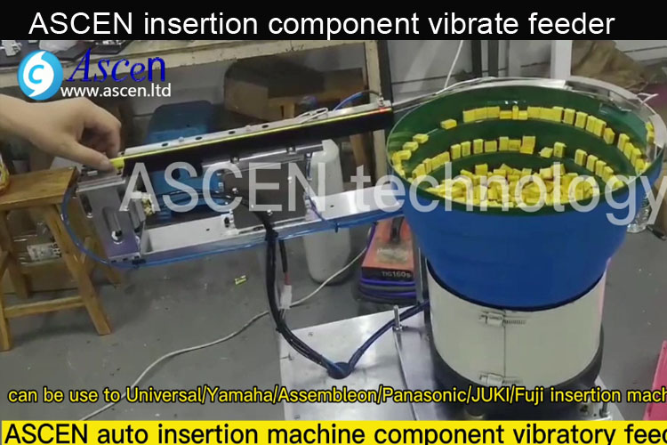 odd form component vibratory feeder for automatic insertion machine