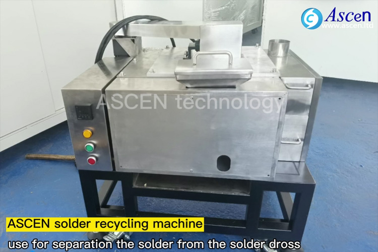 Solder recycling machine and solder dross separator operation
