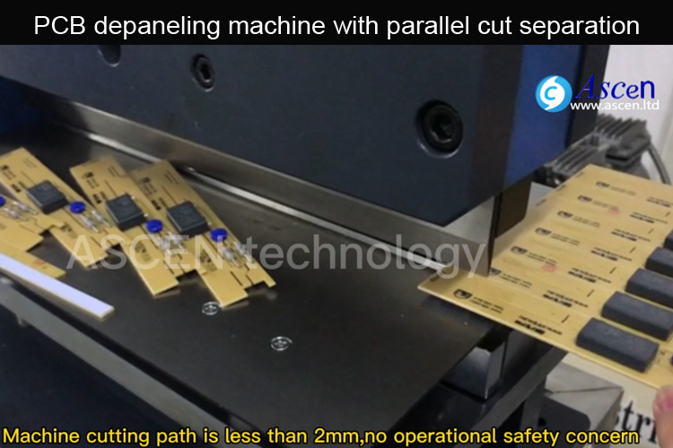 PCB depaneling machine with parallel cut separation has less stress on PCB board